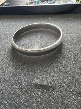 Vintage Monet Silver-tone Smooth Dome Bangle Bracelet